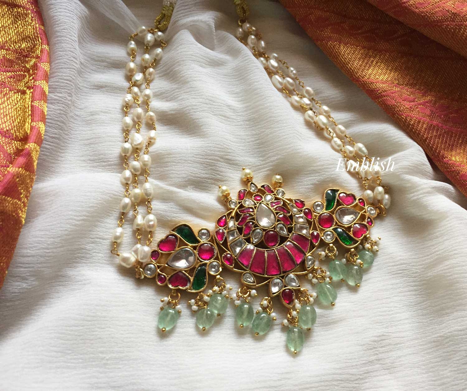 Pearl on sale jadau choker